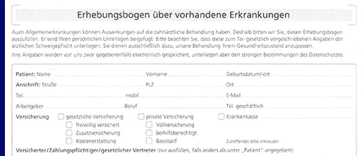 Endodontie-Überweisungsvorlage